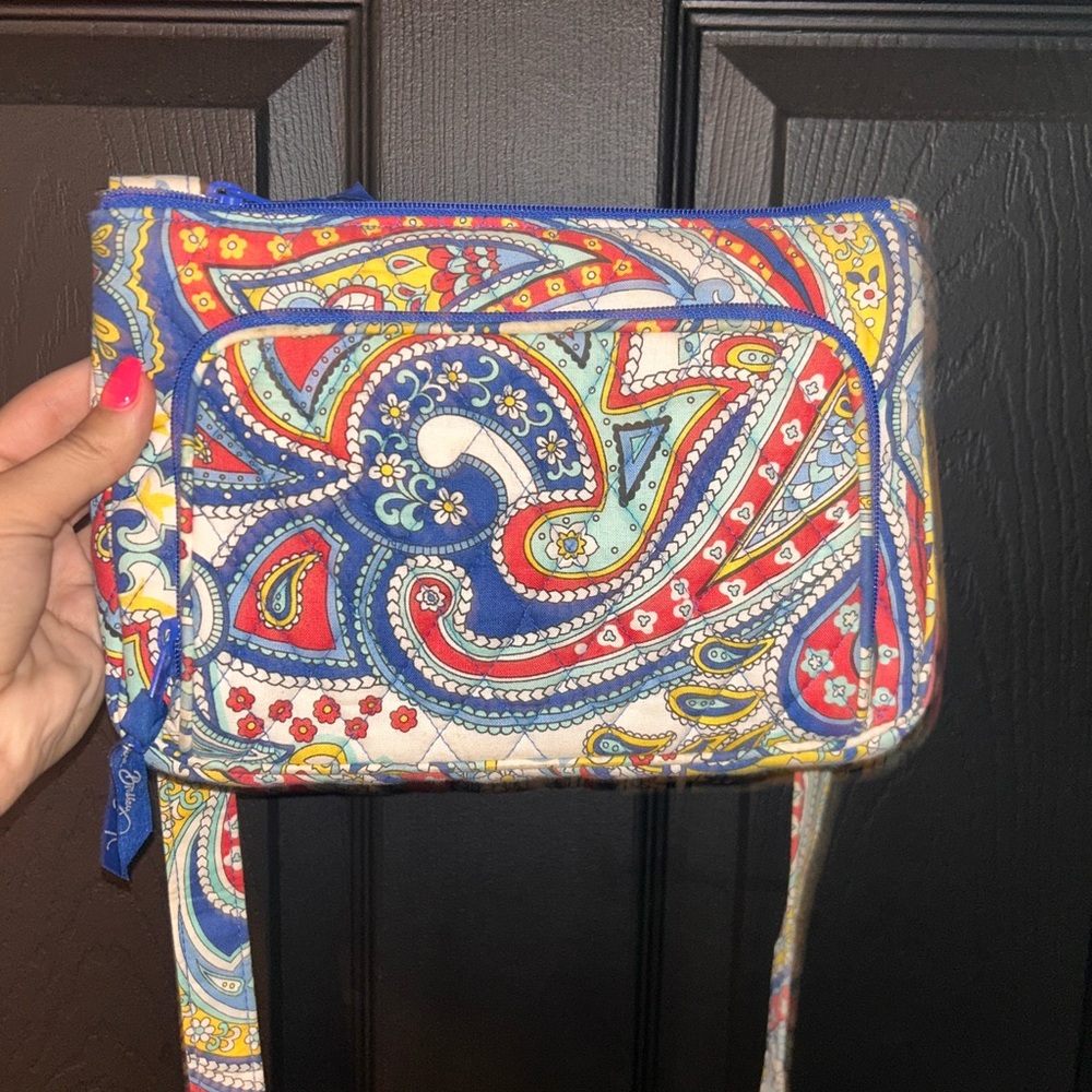 Vera Bradley Blue and Red Paisley Crossbody Bag